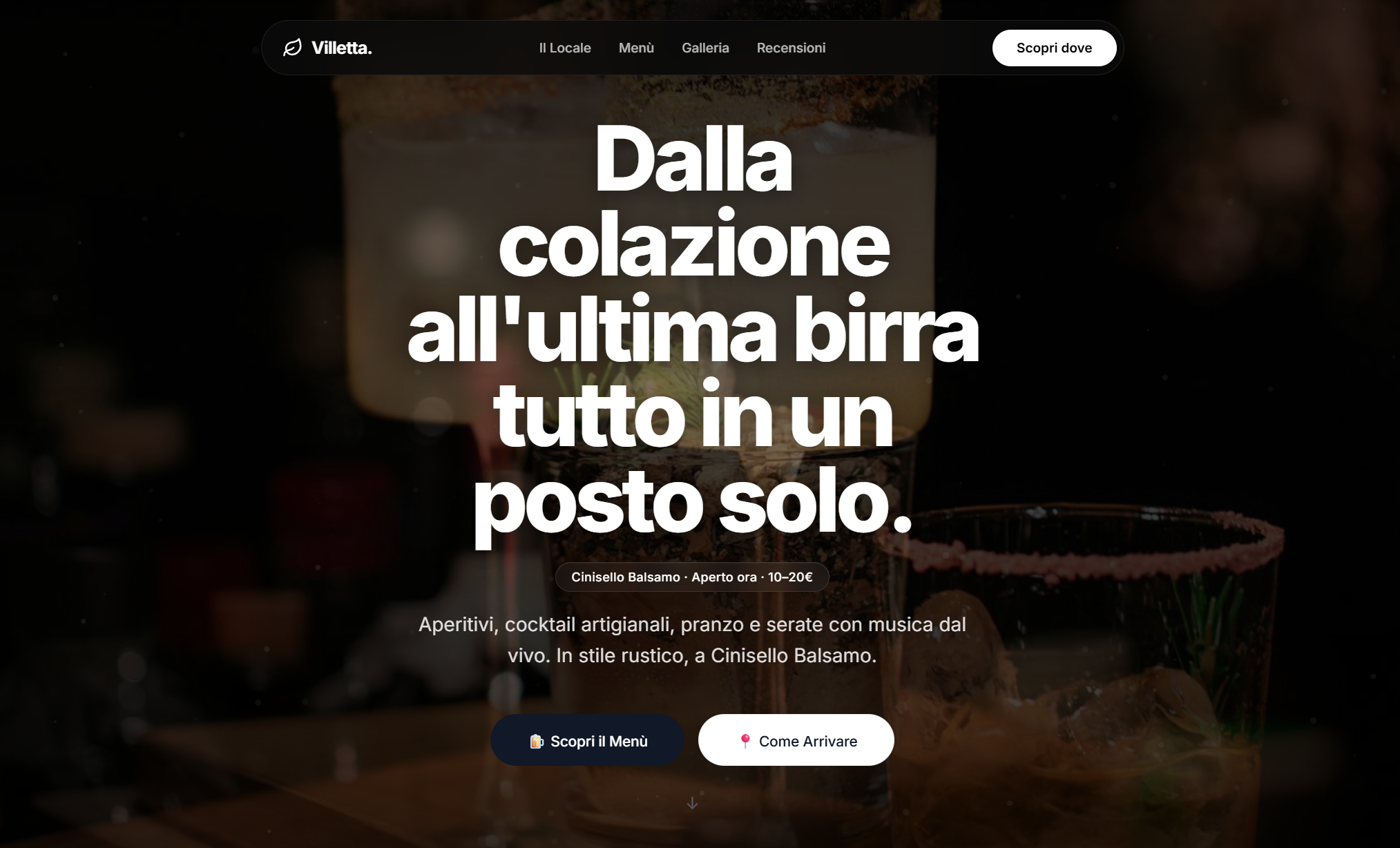 Esempio sito web ristorante